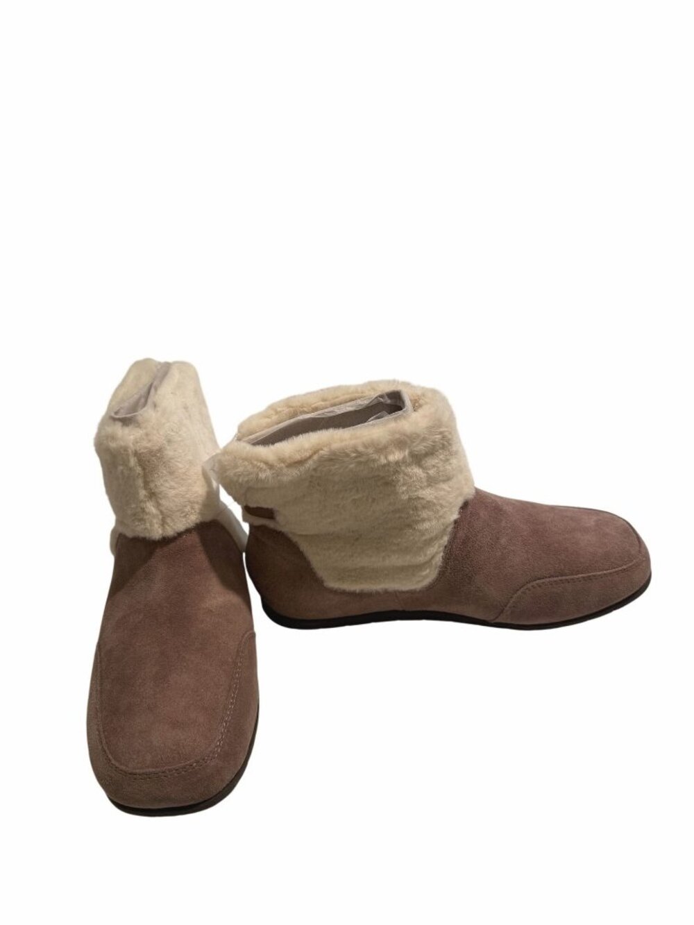 NWT Vionic Maizie Womens Supportive Slipper Boots Tan Suede Size US 7.5 [jb]
